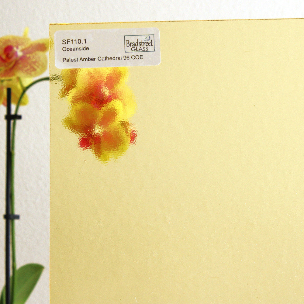 Palest Amber Cathedral Stained Glass Sheet COE 96 Oceanside SF110.1 Transparent Fusible Art Glass at Bradstreet Glass.