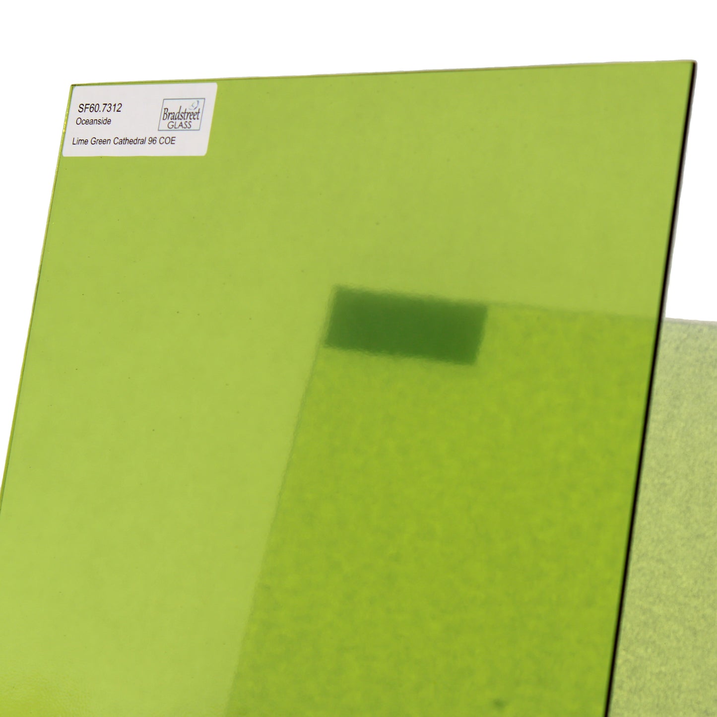 Lime Green Cathedral Stained Glass Sheet 96 COE Fusible Oceanside SF60.7312