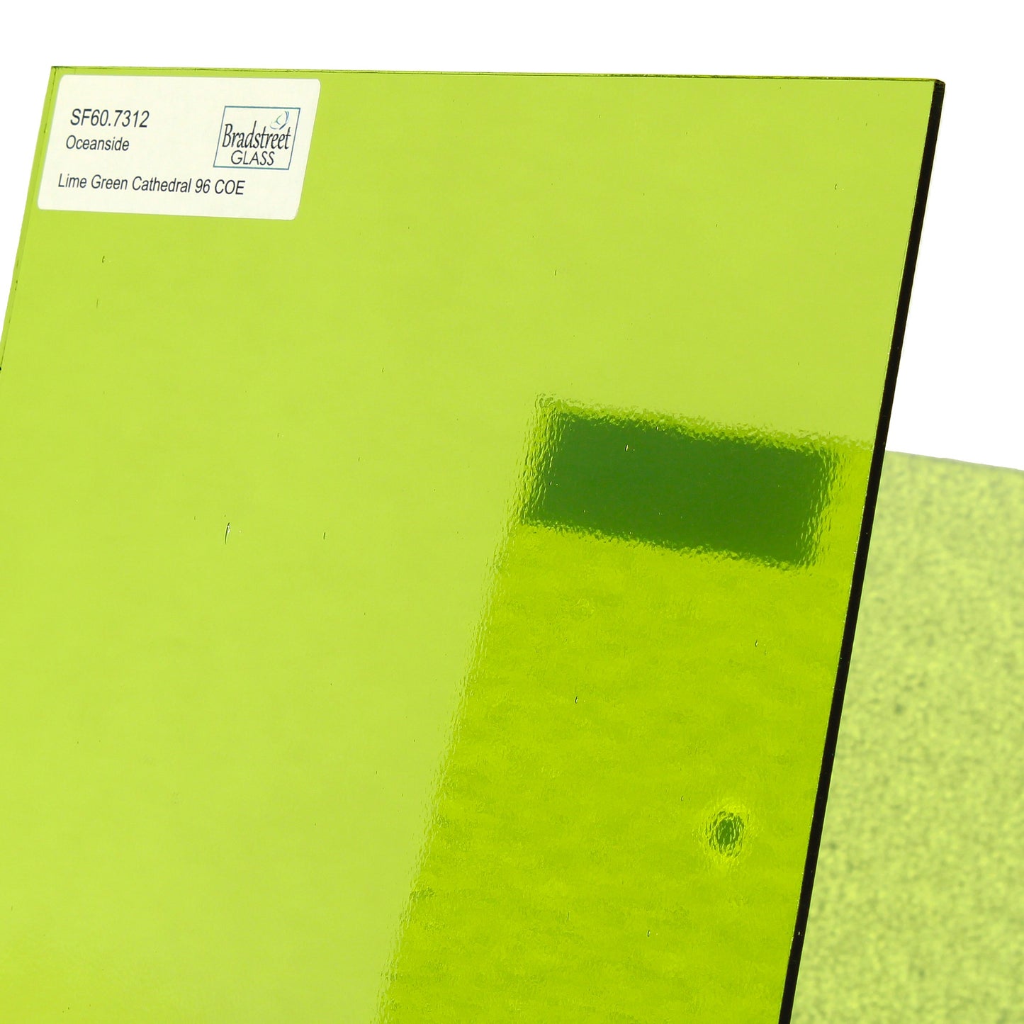 Lime Green Cathedral Stained Glass Sheet 96 COE Fusible Oceanside SF60.7312