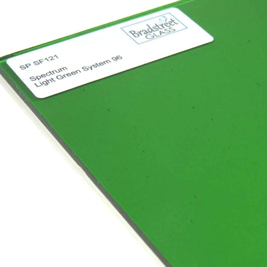 Bradstreet Glass Light Green Cathedral Stained Glass Sheet Spectrum 121