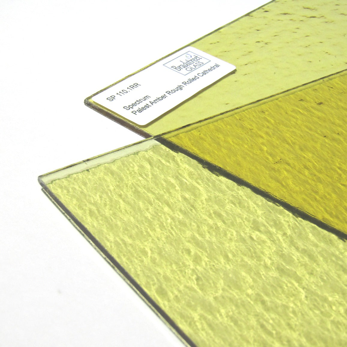 Bradstreet Glass Palest Amber Rough Rolled Stained Glass Sheet Fusible Oceanside SF110.1RR