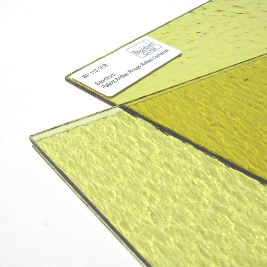 Bradstreet Glass Palest Amber Rough Rolled Stained Glass Sheet Fusible Oceanside SF110.1RR
