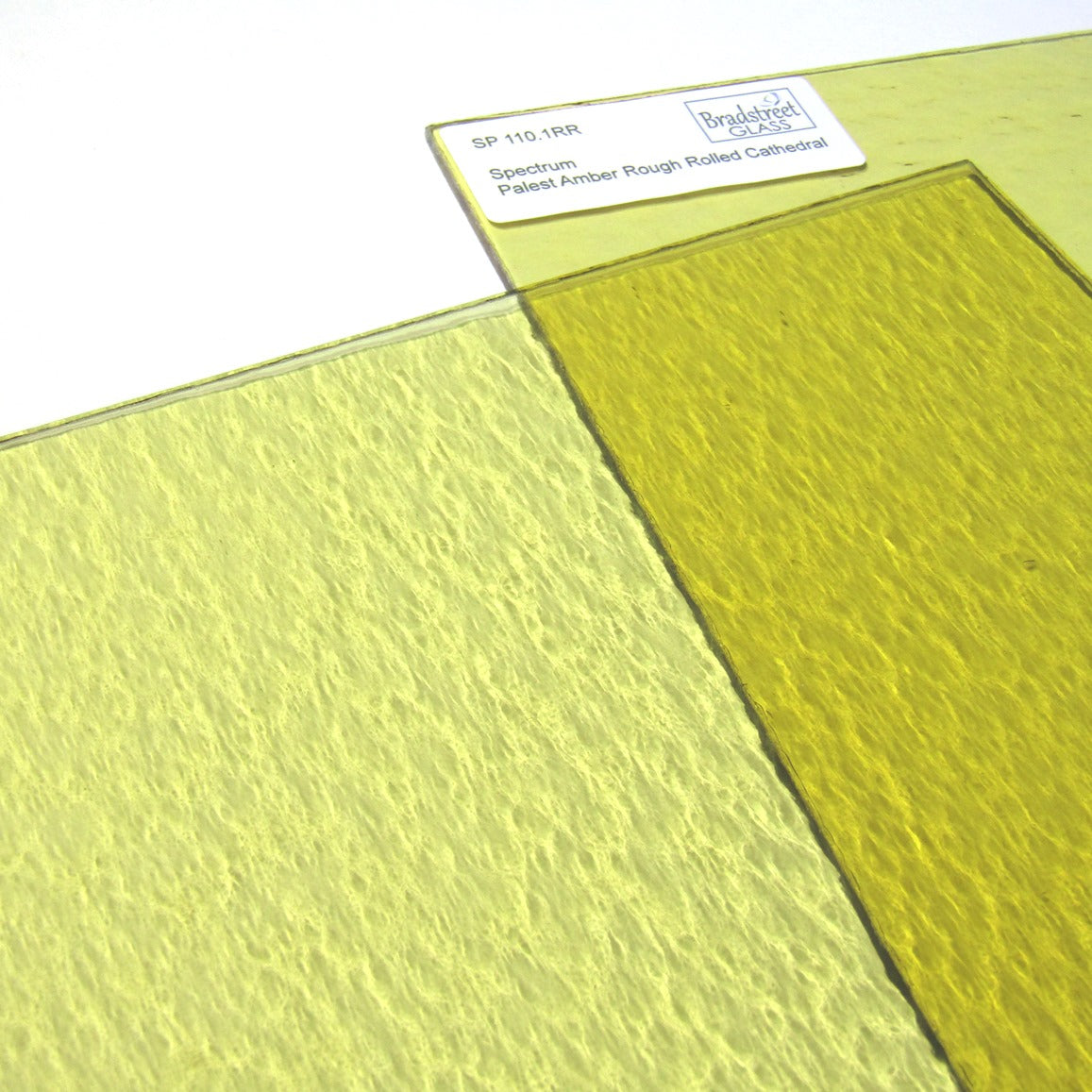 Bradstreet Glass Palest Amber Rough Rolled Stained Glass Sheet Fusible Oceanside SF110.1RR