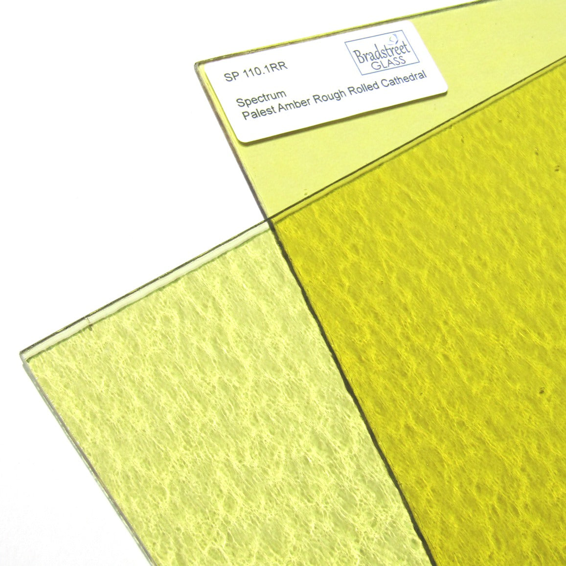 Bradstreet Glass Palest Amber Rough Rolled Stained Glass Sheet Fusible Oceanside SF110.1RR