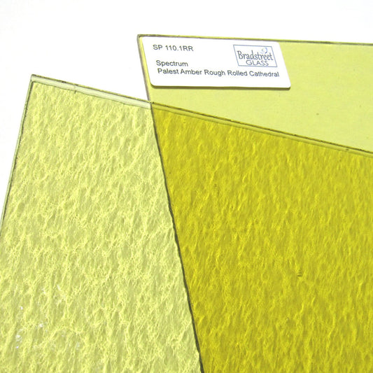 Bradstreet Glass Palest Amber Rough Rolled Stained Glass Sheet Fusible Oceanside SF110.1RR