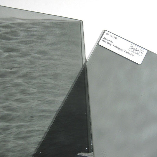 Bradstreet Glass Pale Gray Waterglass Cathedral Stained Glass Sheet Spectrum 180.8W