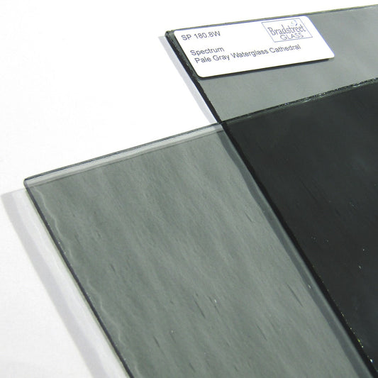 Bradstreet Glass Pale Gray Waterglass Cathedral Stained Glass Sheet Spectrum 180.8W