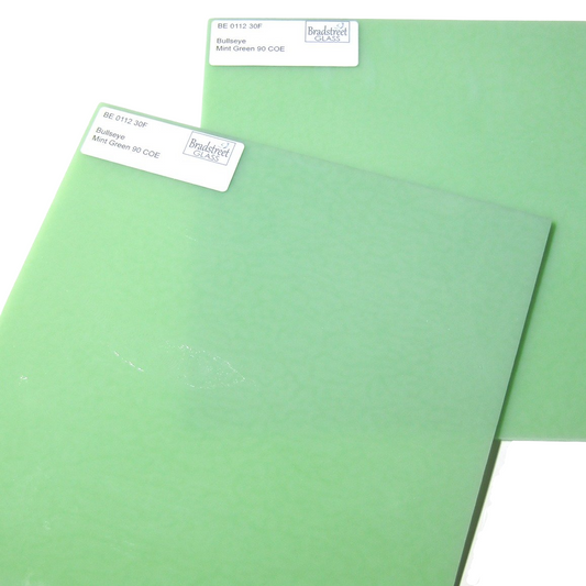 Mint Green Stained Glass Sheet 90 COE Fusible Bullseye 0112 30F