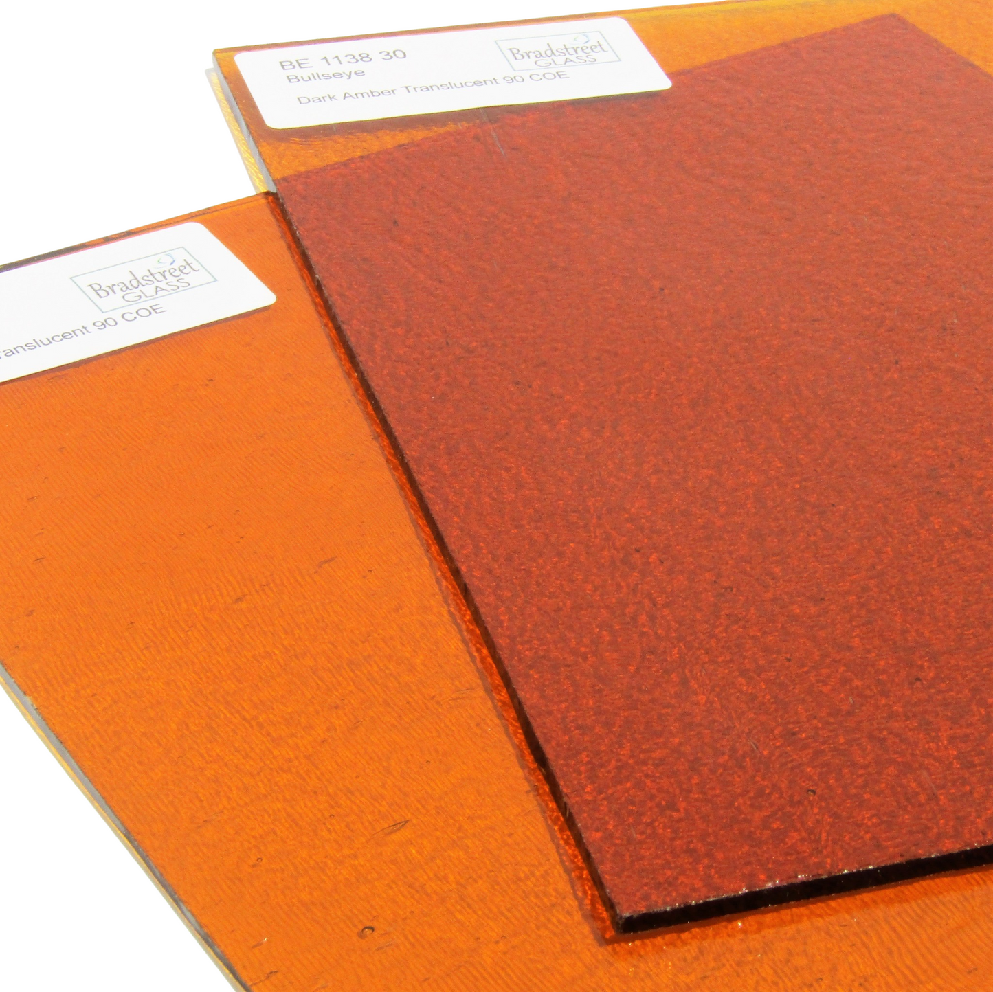 Bradstreet Glass Dark Amber Stained Glass Sheet Fusible 90 COE Bullseye 1138 30F