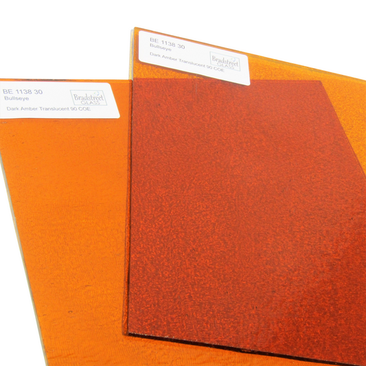 Bradstreet Glass Dark Amber Stained Glass Sheet Fusible 90 COE Bullseye 1138 30F