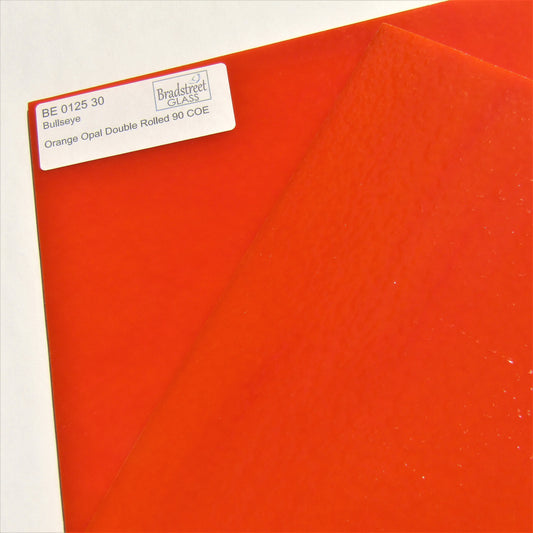 Bradstreet Glass Orange Opal Stained Glass Sheet Opaque Double Roll 90 COE Bullseye 0125 30F