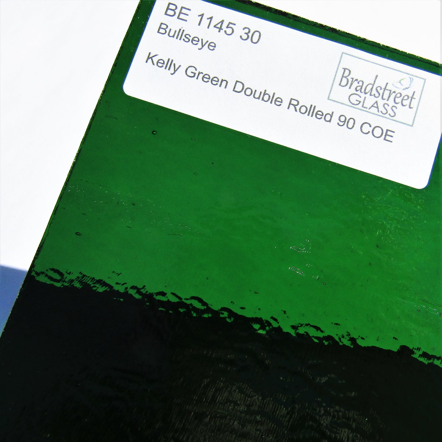 Kelly Green Stained Glass Sheet 90 COE Fusible Bullseye 1145 30F
