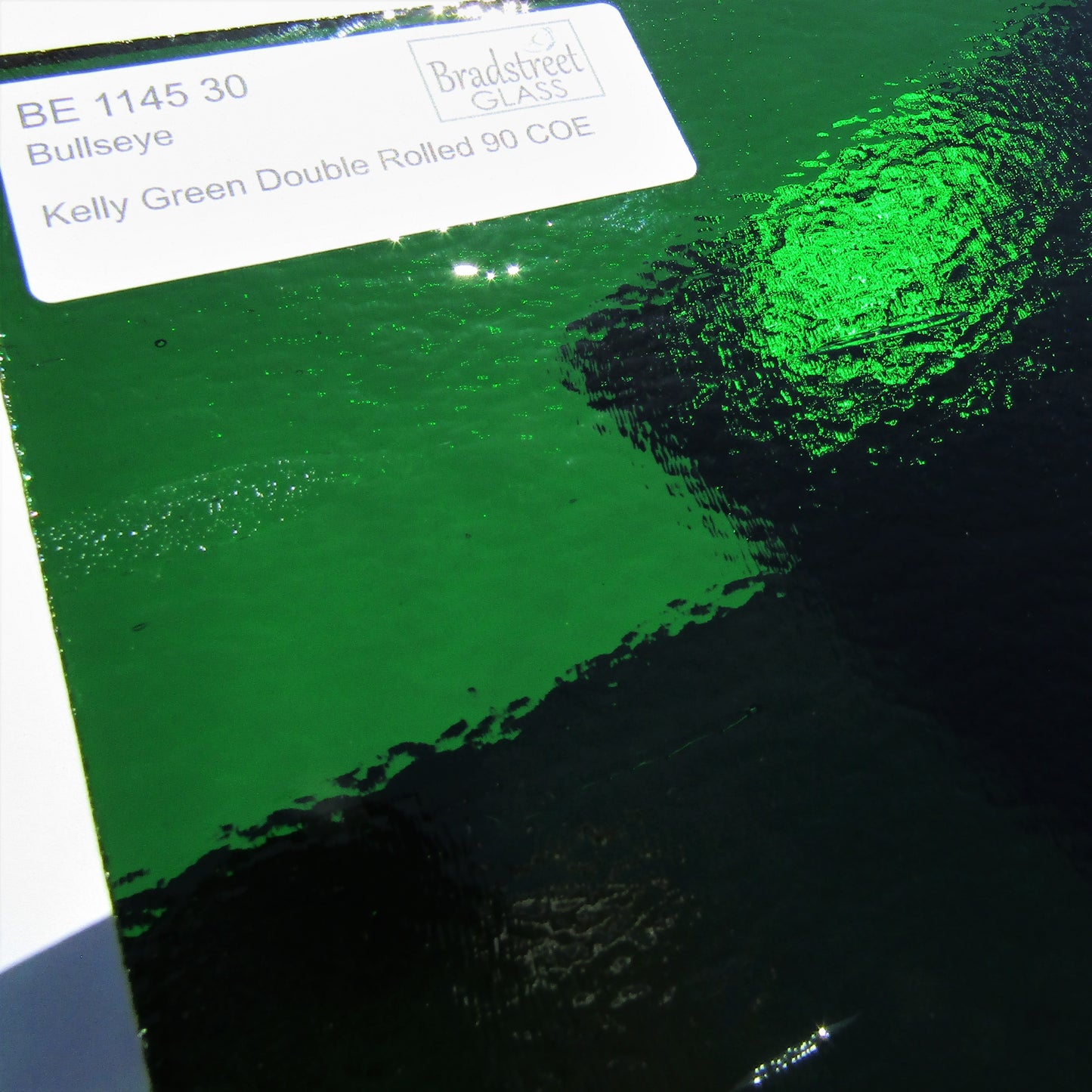 Kelly Green Stained Glass Sheet 90 COE Fusible Bullseye 1145 30F
