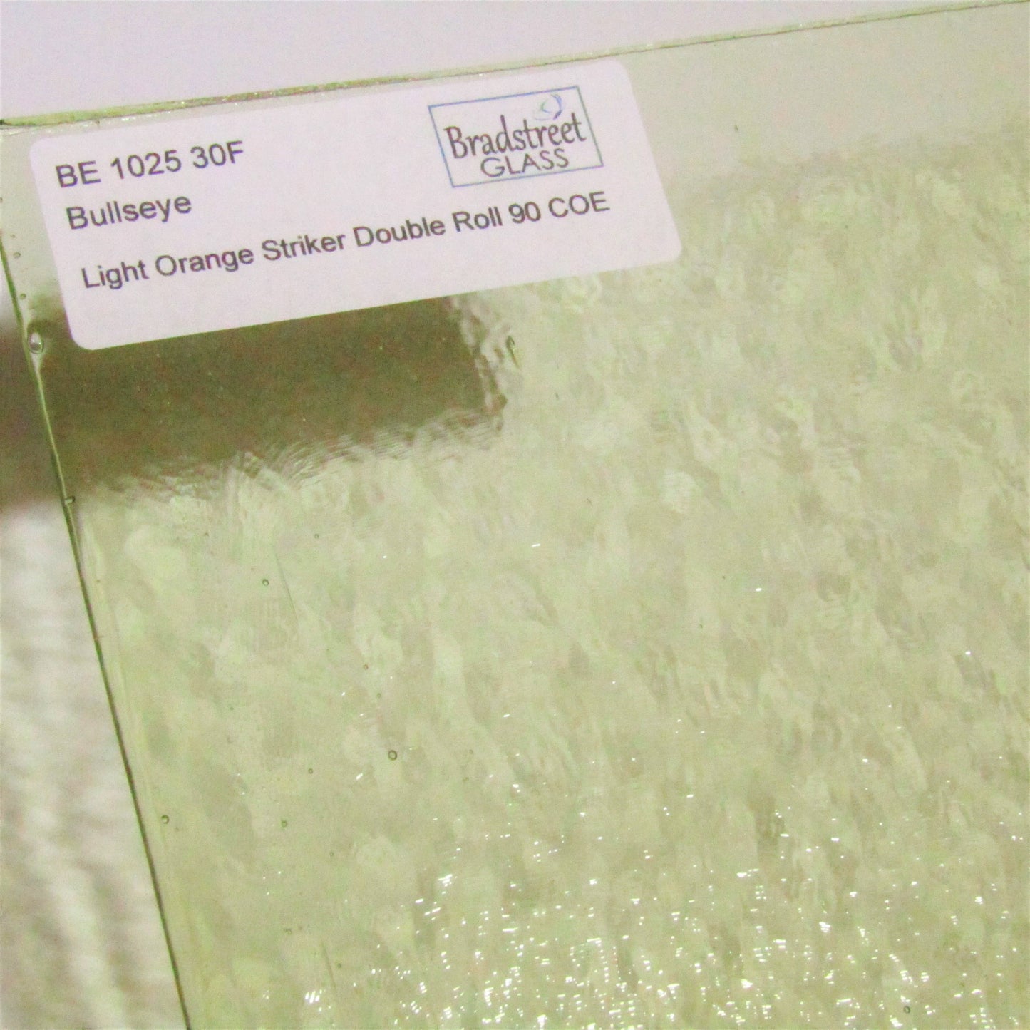 Light Orange Translucent Fusible Stained Glass Sheet 90 COE Bullseye 1025 30F