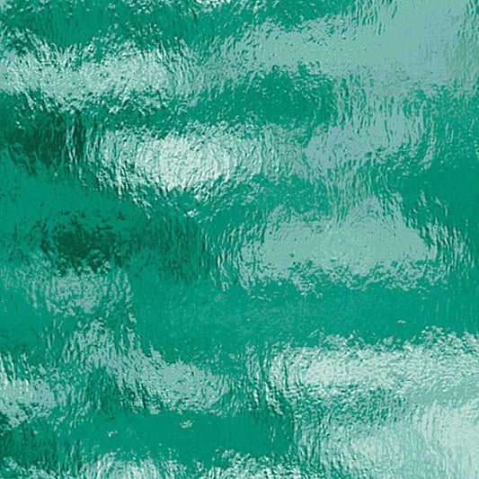 Teal Green Rough Rolled Stained Glass Sheet Fusible 96 COE Fusible Oceanside Spectrum SF523.2RR