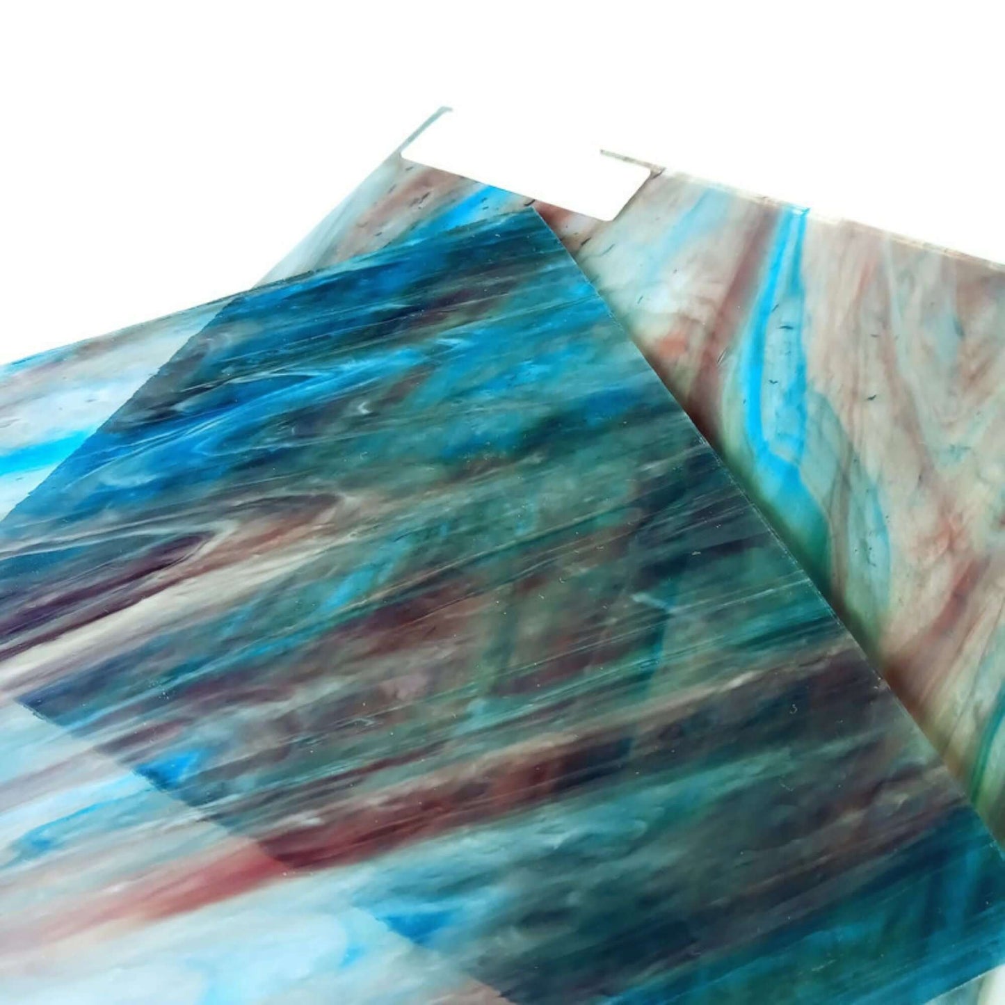 Aqua Rose Pearl Opal System 96 Stained Glass Sheet Fusible Oceanside Spectrum SF6034.83CC