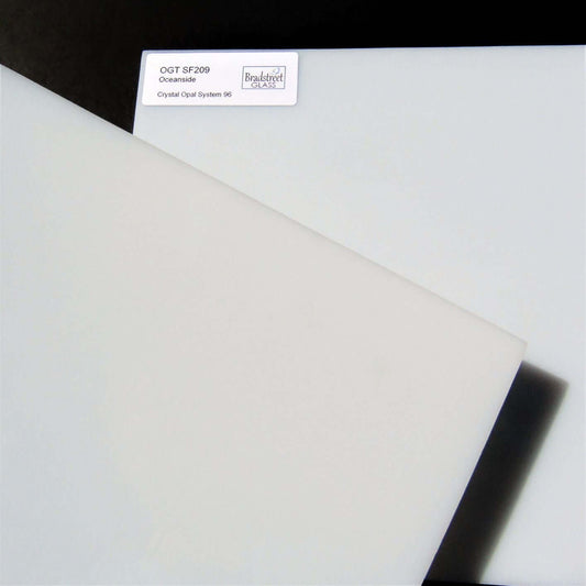 Bradstreet Glass Crystal Opal Stained Glass Sheet 96 COE Oceanside Fusible SF209