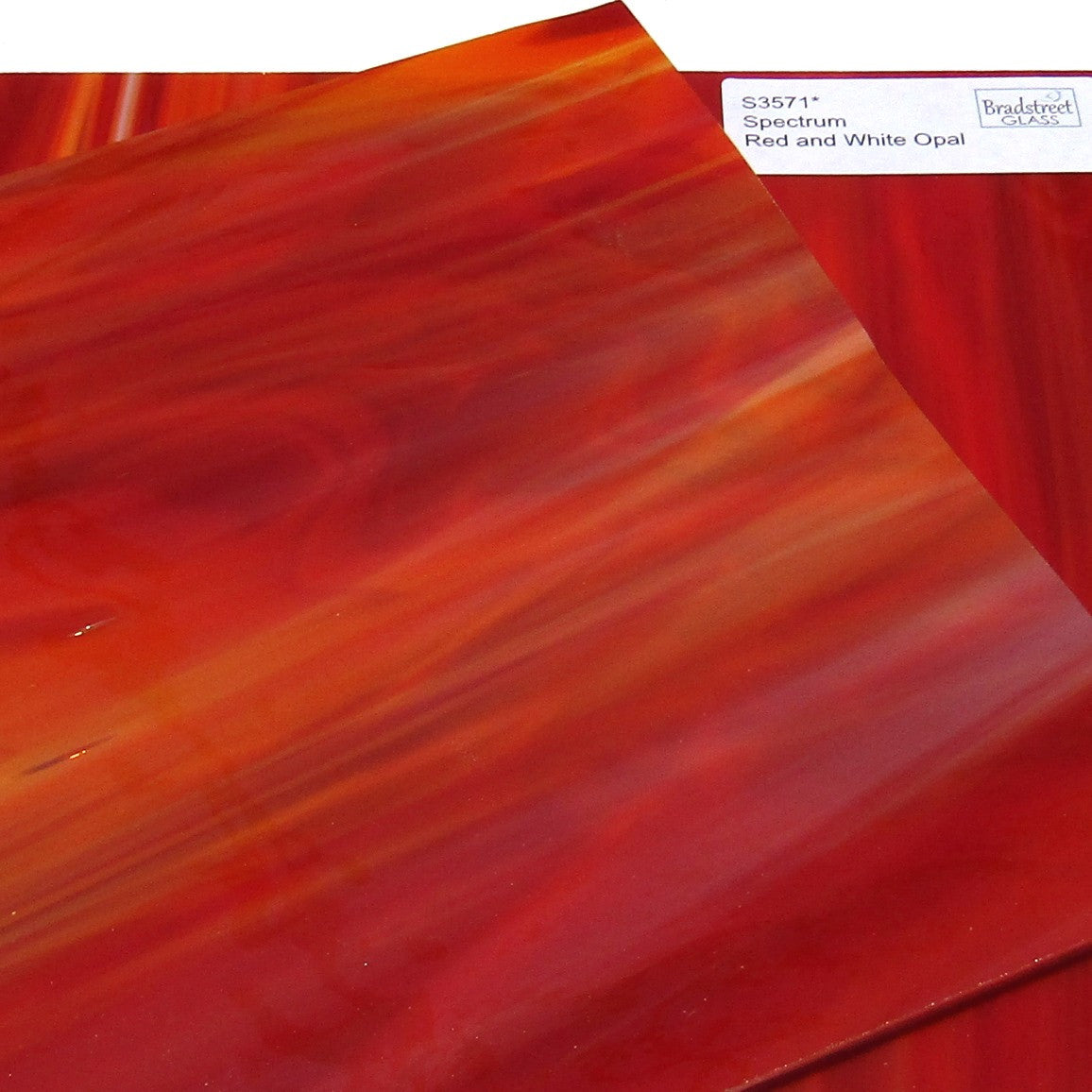 Spectrum Red and White Opal Stained Glass Sheet S3571