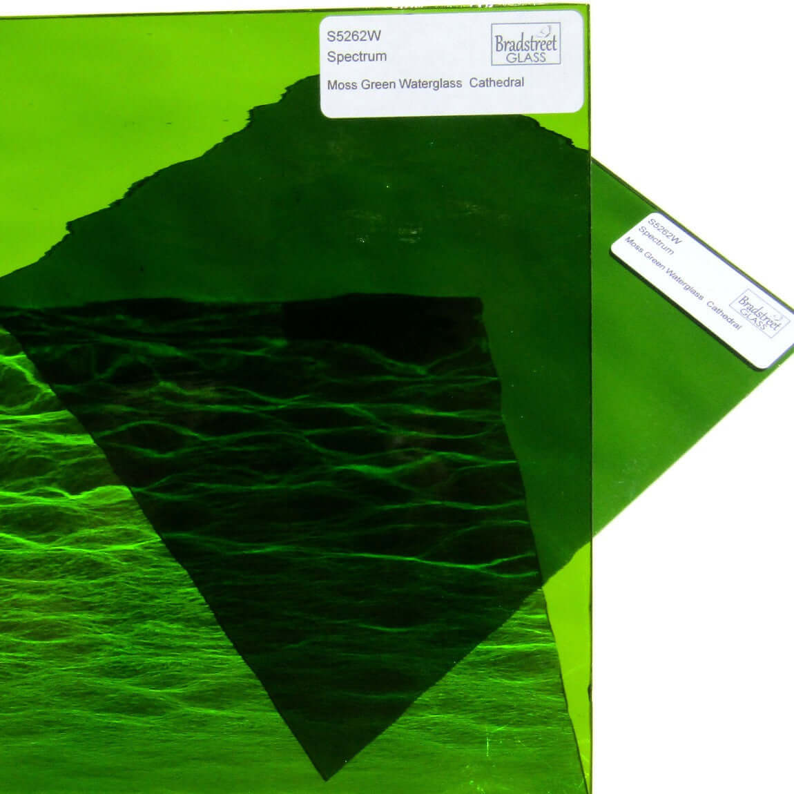 Bradstreet Glass Moss Green Waterglass Fusible Stained Glass Sheet 96 COE Oceanside SF526.2W