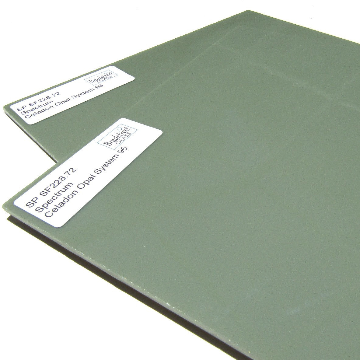 Celadon Green Opal Stained Glass Sheet 96 COE Fusible Oceanside