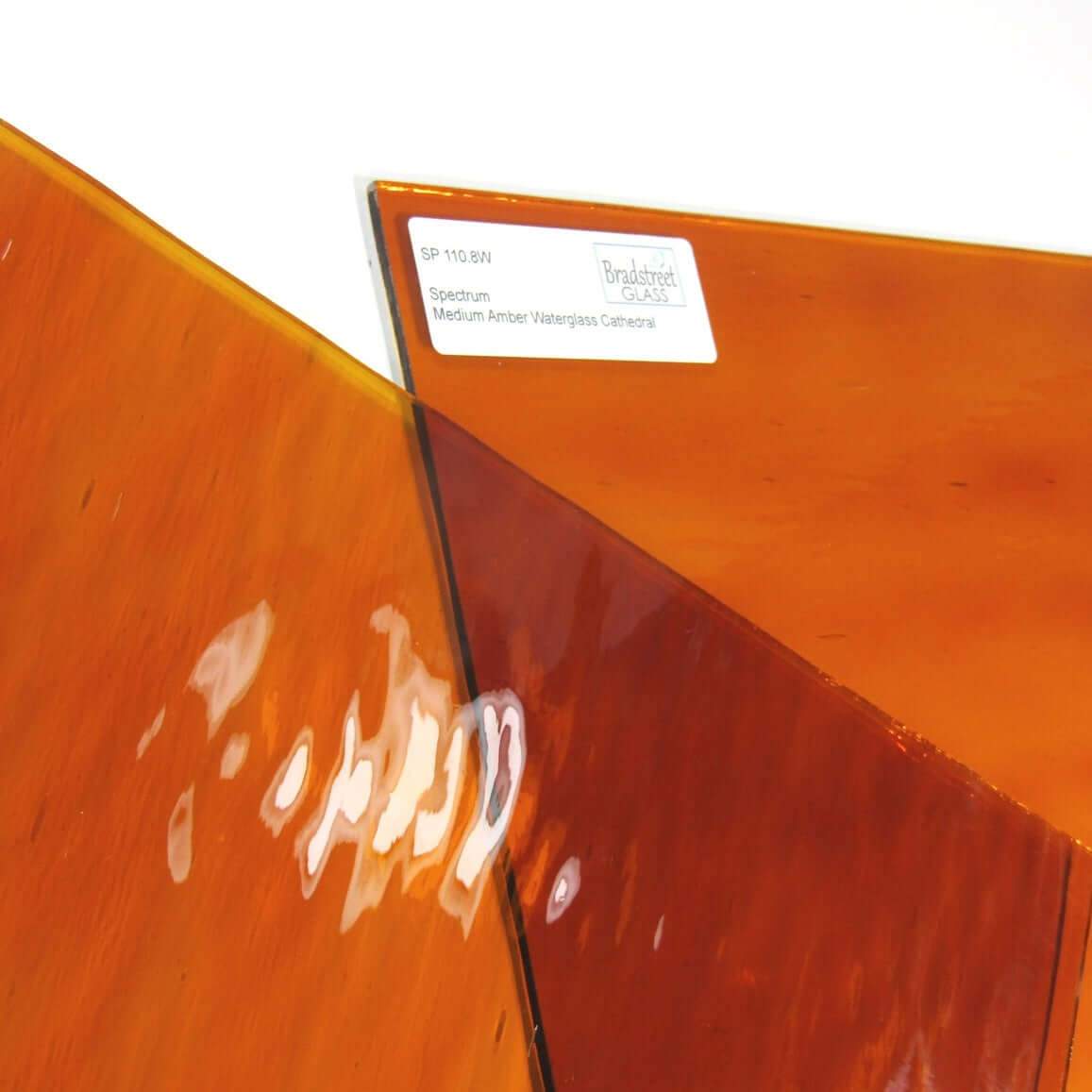 Medium Amber Waterglass Fusible Stained Glass Sheet System 96 Oceansid