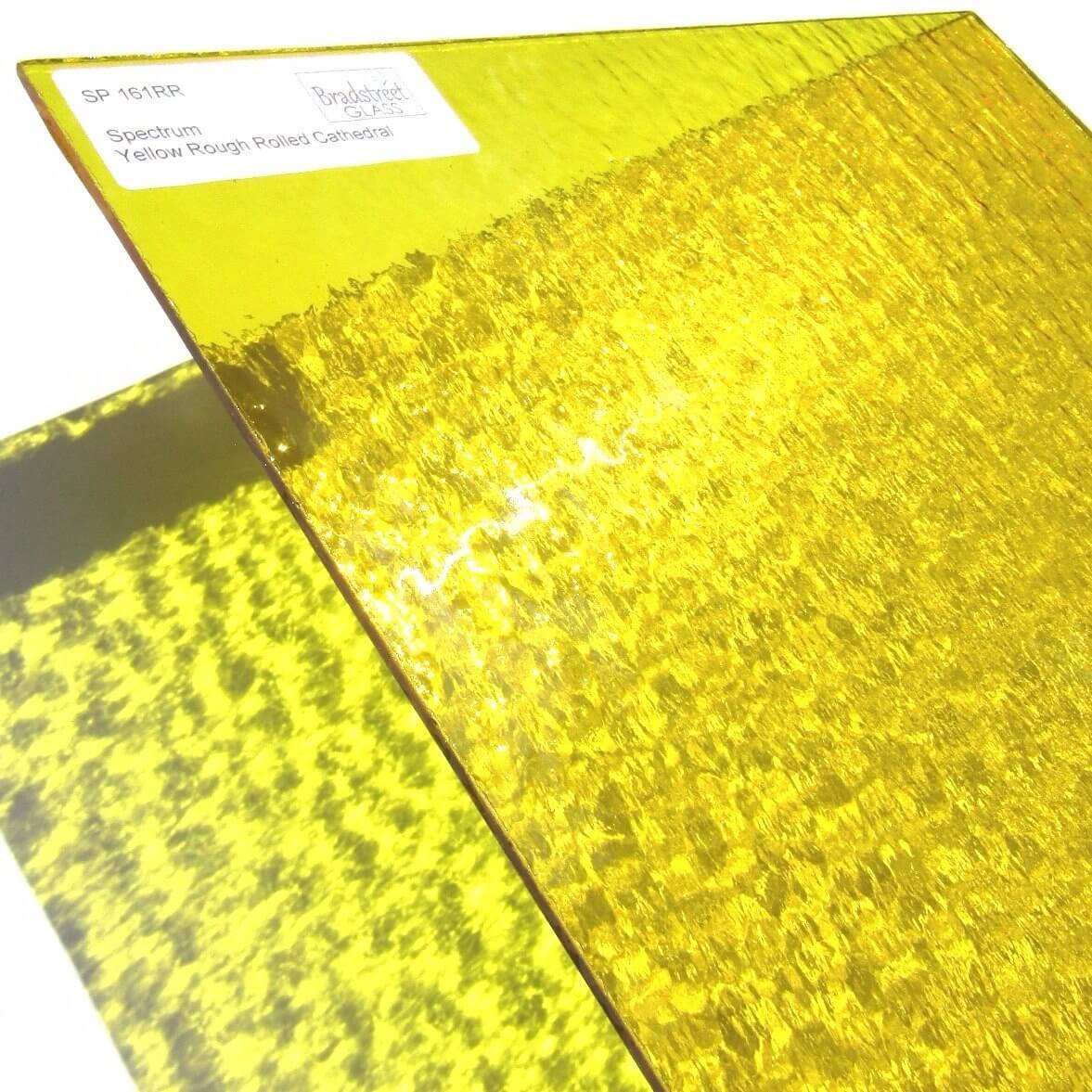 Yellow Rough Rolled Stained Glass Sheet Oceanside SF161RR