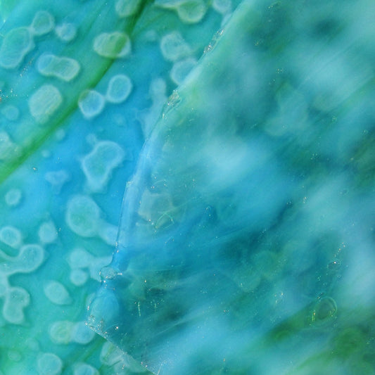 Youghiogheny Y1664RG Stained Glass Sheet White Opal Turquoise Green Reproduction Glass