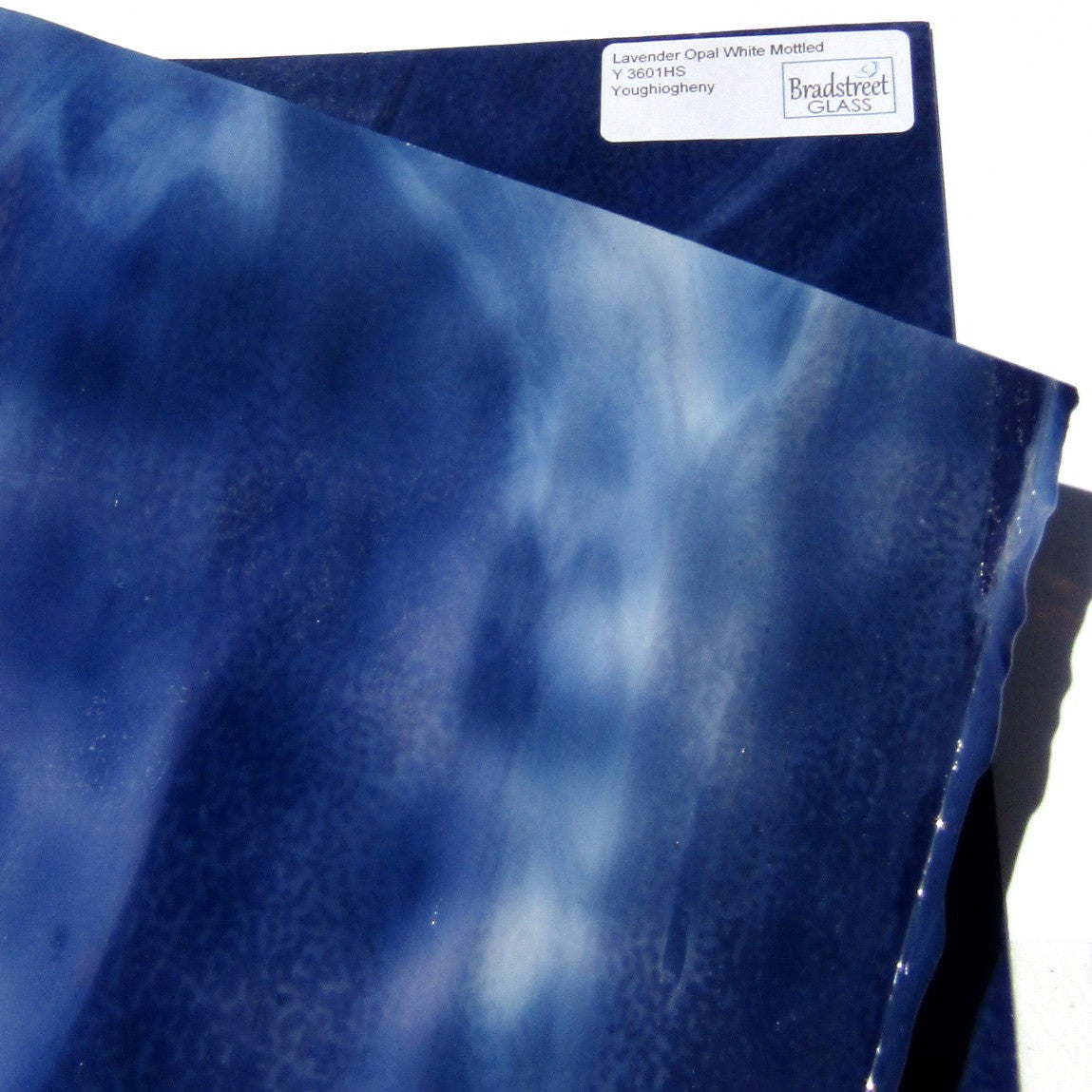 Youghiogheny Y3601HS Stained Glass Sheet Lavender Opal White Mottled