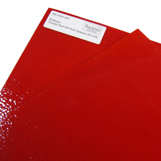 Tomato Red Stained Glass Sheet 90 COE Fusible Bullseye 0024 30F
