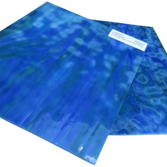 Turquoise Opal Cobalt Blue Green Stained Glass Sheet Youghiogheny 6664RG
