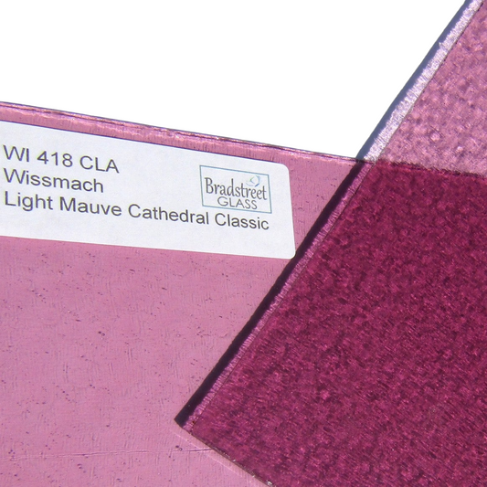 Light Mauve Stained Glass Sheet Wissmach 418 CLA Corella Classic Cathedral