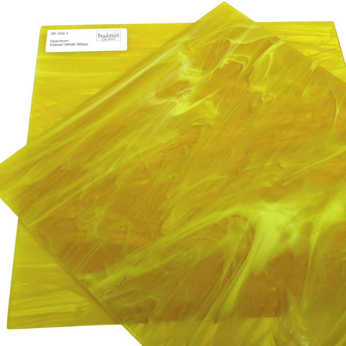 Yellow White Wispy 96 COE Stained Glass Sheet Fusible Oceanside SF369.1