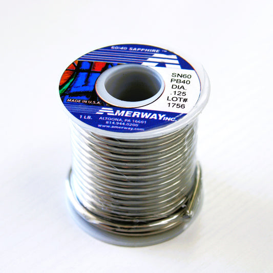 Amerway 60/40 Lead Solder for Stained Glass 1 lb Spool at Bradstreet Glass
