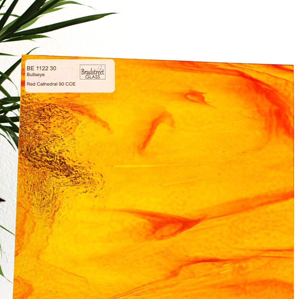 BE1122 Red Cathedral stained glass sheet.  90 COE fusible art glass at Bradstreet Glass.