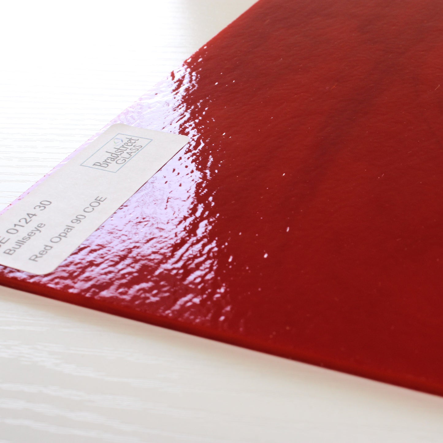 Bullseye 0124 30 Fusible 90 COE
Opaque Red Opal Double Rolled Stained Glass Sheet at Bradstreet Glass