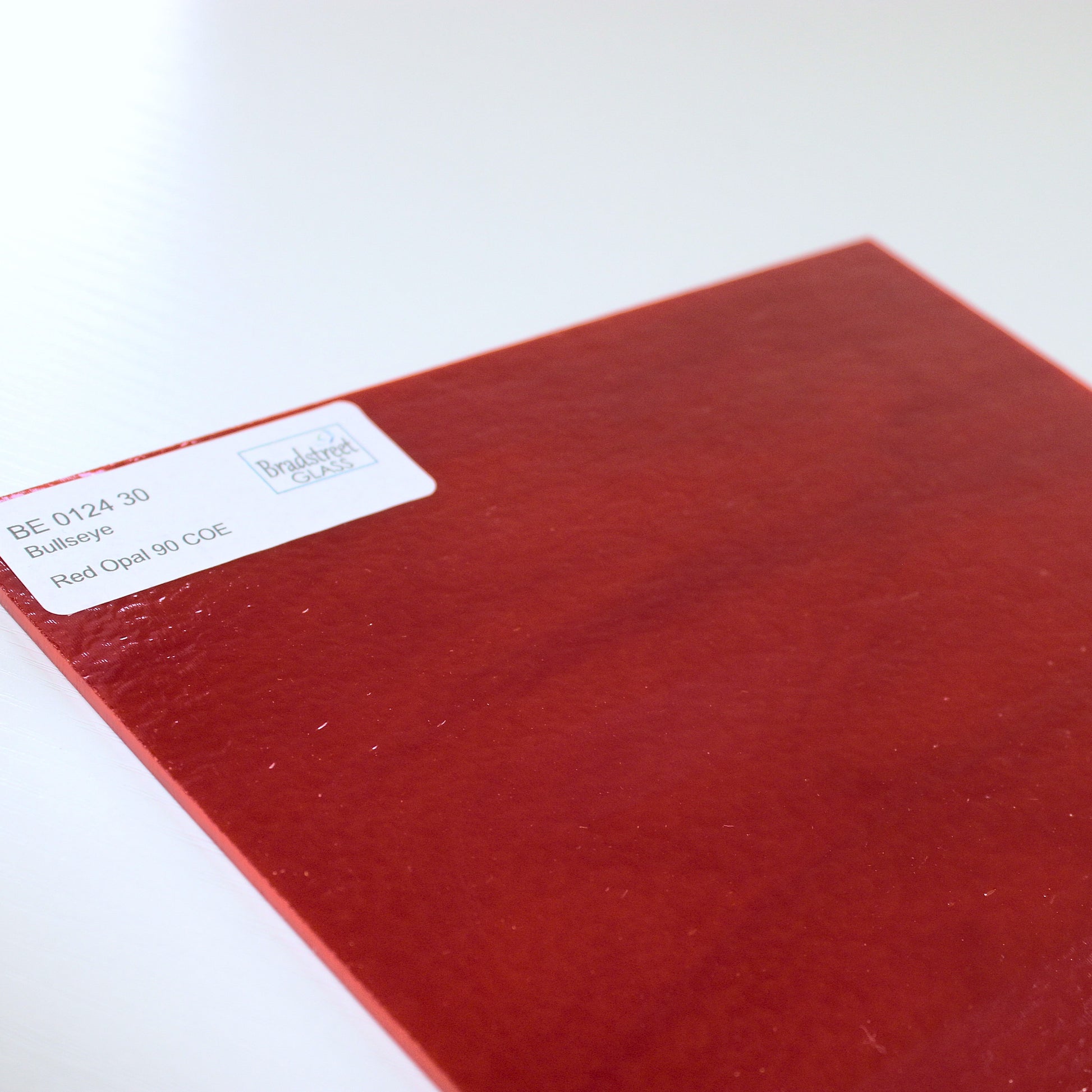 Bullseye 0124 30 Fusible 90 COE
Opaque Red Opal Double Rolled Stained Glass Sheet at Bradstreet Glass