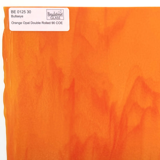 Orange Opal Stained Glass Sheet Opaque 90 COE Bullseye 0125 30