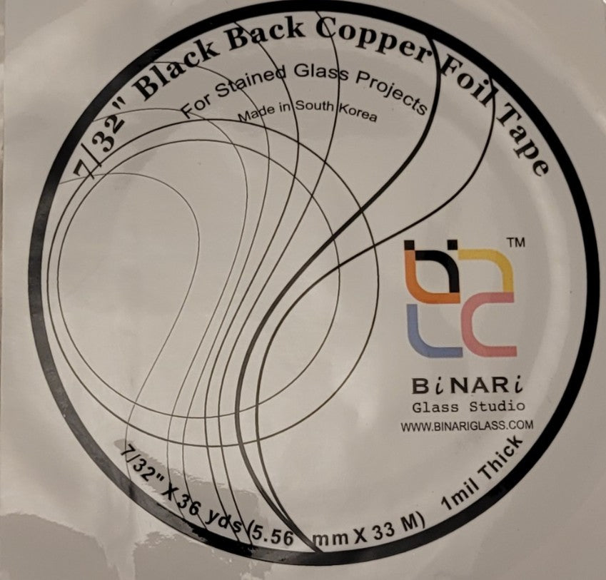 Black Backed Copper Foil Tape 1/4 inch 1 mil Binary