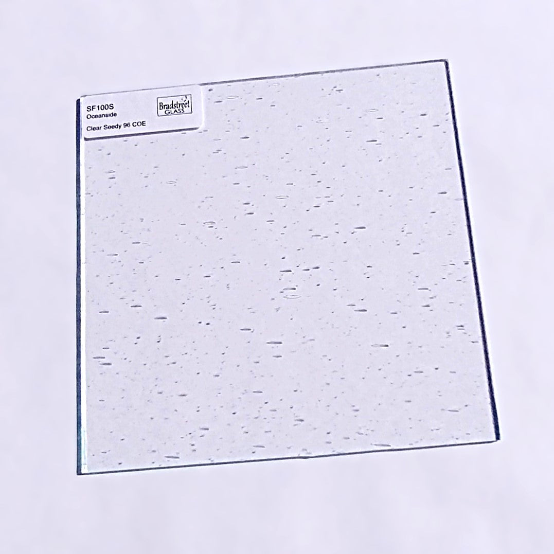 Clear Seedy Stained Glass Sheet 96 COE Oceanside Fusible SF100S