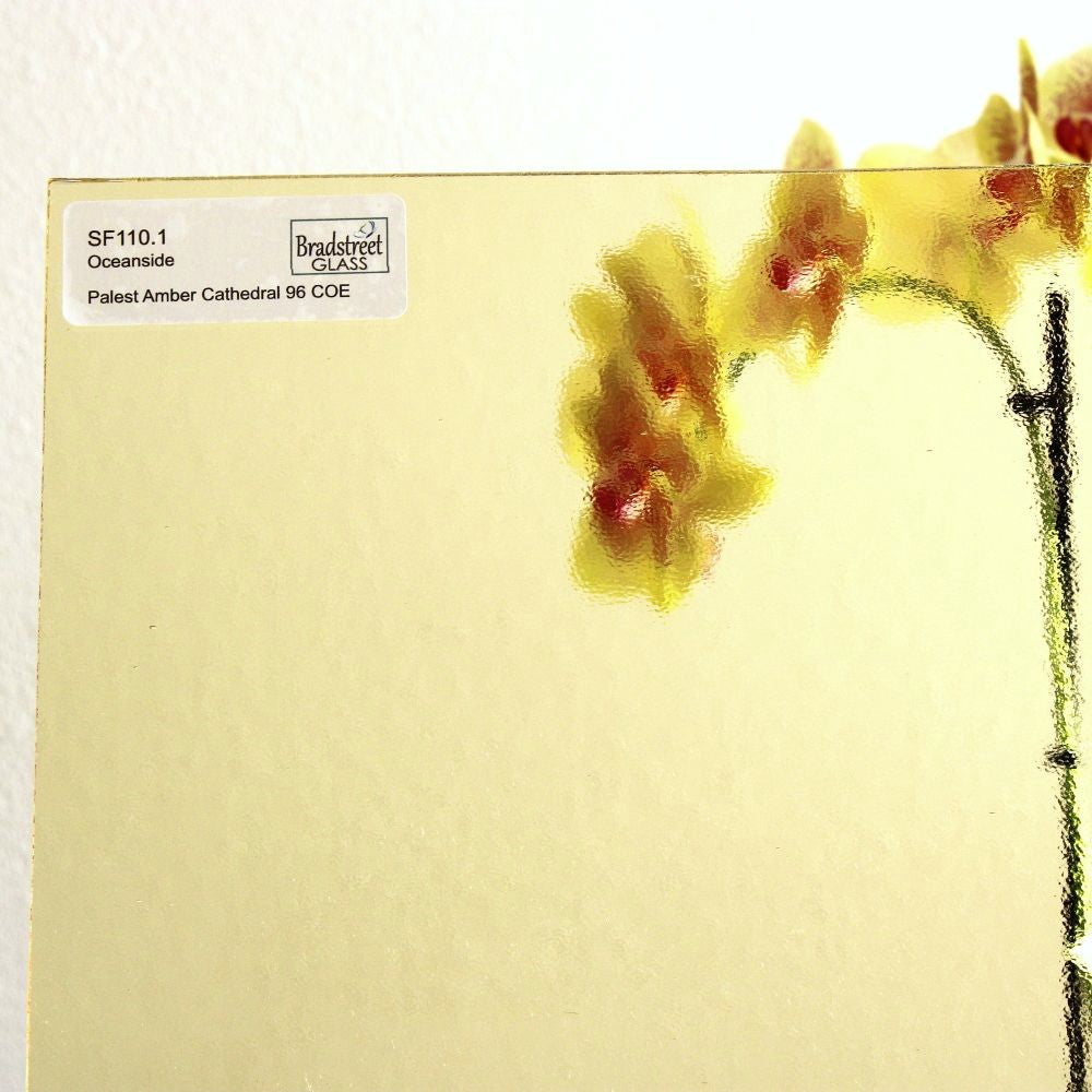 Palest Amber Cathedral Stained Glass Sheet COE 96 Oceanside SF110.1 Transparent Fusible Art Glass at Bradstreet Glass.