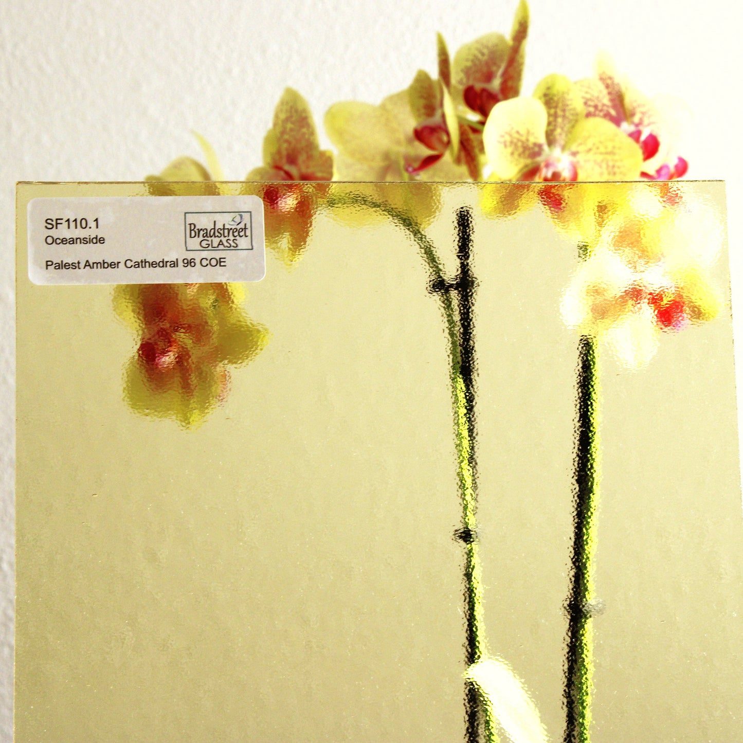Palest Amber Cathedral Stained Glass Sheet COE 96 Oceanside SF110.1 Transparent Fusible Art Glass at Bradstreet Glass.