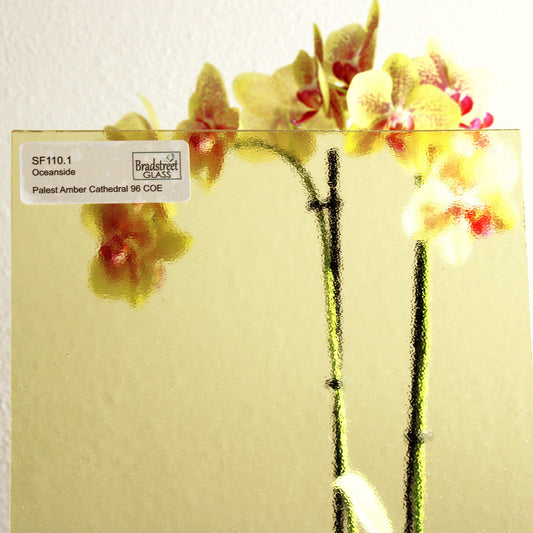 Palest Amber Cathedral Stained Glass Sheet COE 96 Oceanside SF110.1 Transparent Fusible Art Glass at Bradstreet Glass.