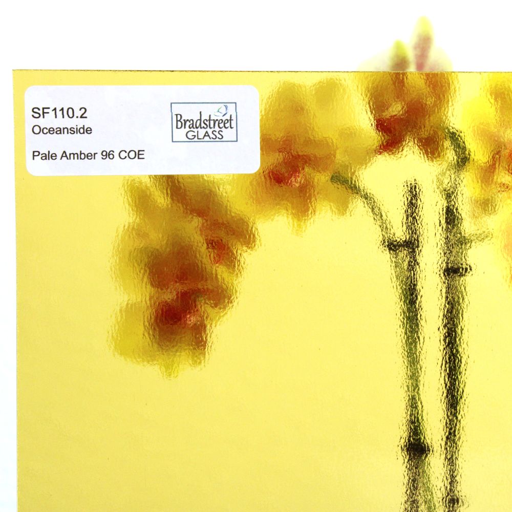 Pale Amber Cathedral Stained Glass Sheet 96 COE Oceanside SF110.2. Transparent Fusible Art Glass at Bradstreet Glass.