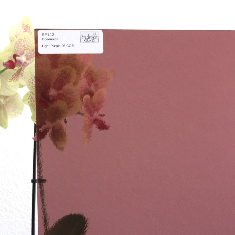 Oceanside SF142 Light Purple Cathedral Stained Glass Sheet. Translucent 96 COE Fusible art glass at Bradstreet Glass.