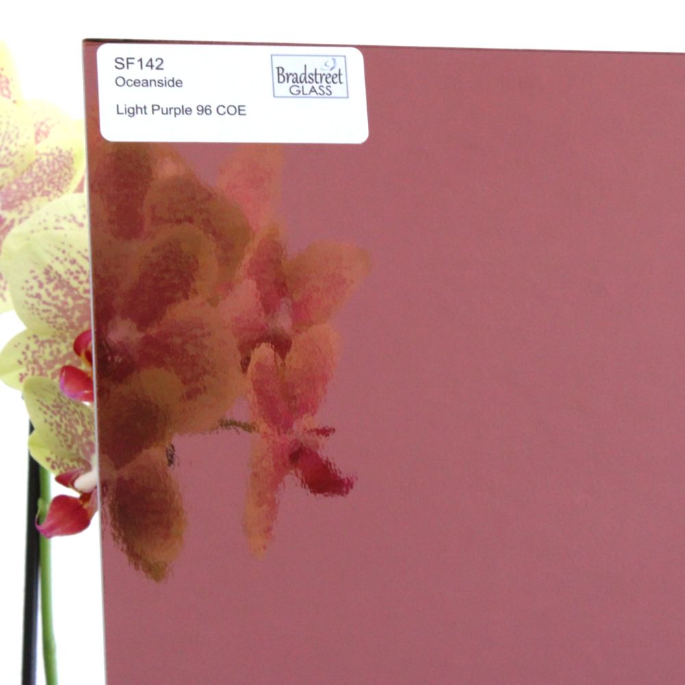 Oceanside SF142 Light Purple Cathedral Stained Glass Sheet. Translucent 96 COE Fusible art glass at Bradstreet Glass.