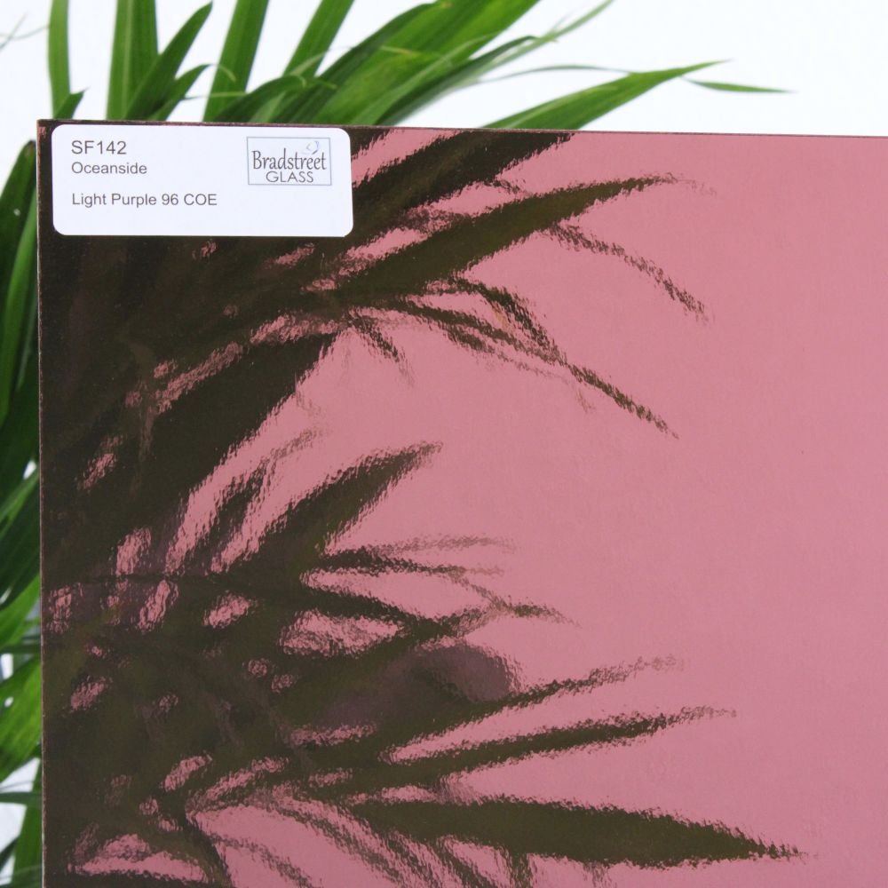 Oceanside SF142 Light Purple Cathedral Stained Glass Sheet. Translucent 96 COE Fusible art glass at Bradstreet Glass.