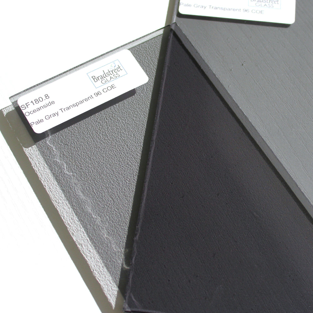 Pale Gray Cathedral Stained Glass Sheet 96 COE Oceanside SF180.8. Translucent Art glass for fusing, stained glass and mosaics at Bradstreet Glass.