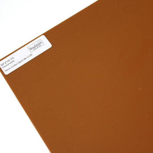 Oceanside SF215.72 Terra Cotta Opal Fusible Stained Glass Sheet. COE 96 Opaque art glass at Bradstreet Glass.