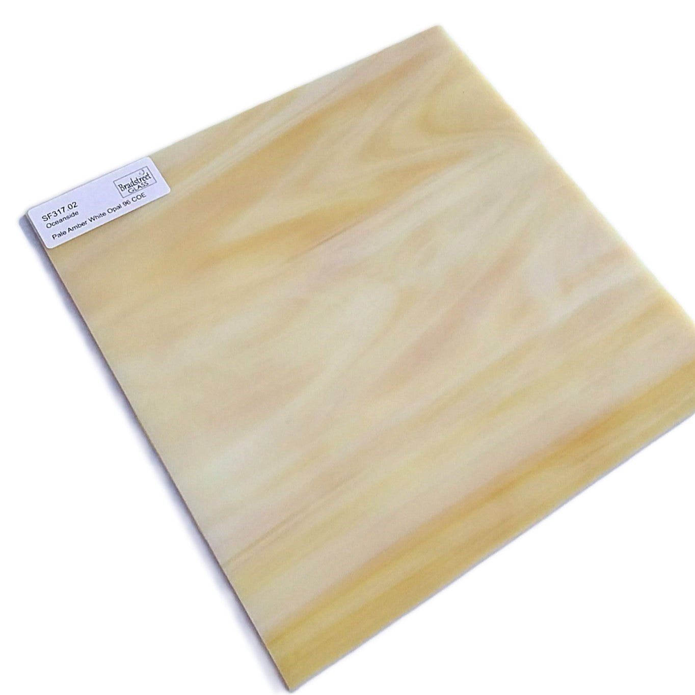 Oceanside SF317.02 Fusible Opaque Stained Glass Sheet&nbsp;
Pale Amber White Opal