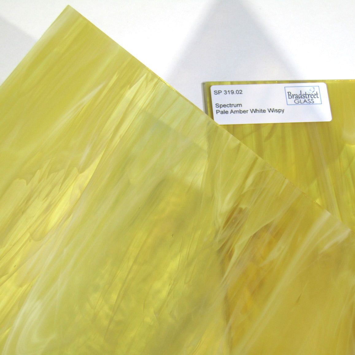 Pale Amber White Wispy Stained Glass Sheet 96 COE Oceanside SF319.02